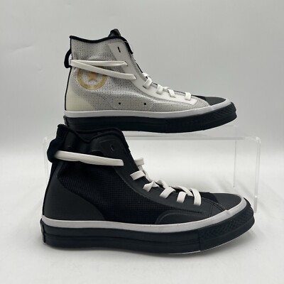 Converse Women's Sz 6.5 Chuck 70 High Mesh Flyknit Black White Sneakers 170419C