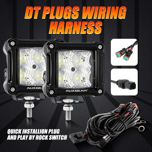 AUXBEAM 3"inch LED Work Light Bar Flood Fog Lamp Pods Offroad Driving Truck ATV - Picture 6 of 12
