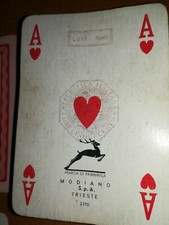 1961 vecchie carte da gioco con bollo da lire duecento Lug 1961 con 2 jolly