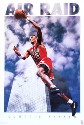 Scottie Pippen AIR RAID Chicago Bulls 1992 Costacos Brothers 23x35