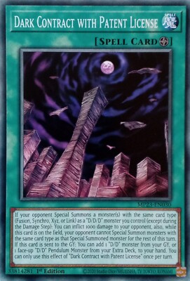 MP23-DE030 DUNKLER VERTRAG MIT PATENTLIZENZ COMMON 1.AUFLAGE YuGiOh KARTE