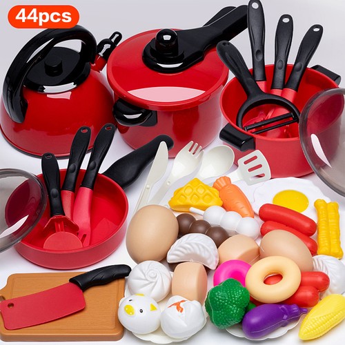 25-71PCS Kids Play Kitchen Food Toys Cooking Utensils Pots Pans Accessories Set - Picture 13 of 17