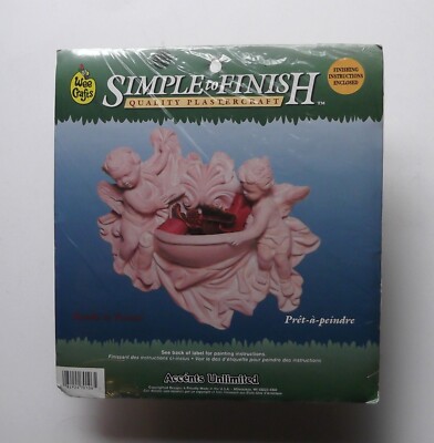 Wee Crafts Cherub Bowl Wall Pocket Kit Ready to Paint Plaster Craft