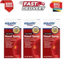 (3 Pack) Equate Nasal Four Nasal Spray, Phenylephrine Hydrochloride 1%, 1 fl oz