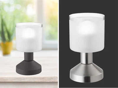 REALITY LEUCHTEN Kleine Tischleuchten rund moderne Nachtischleuchten aus Metall ON/OFF TOUCH ME