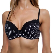 Sexy Push Up Padded Lace Plunge Low Back Sheer T-Shirt Underwire Demi PushUp Bra