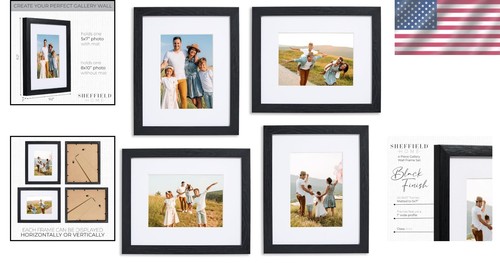 4-Piece Contemporary Black Gallery Wall Frame Set, 8x10 for Beautiful Memories - Picture 2 of 8