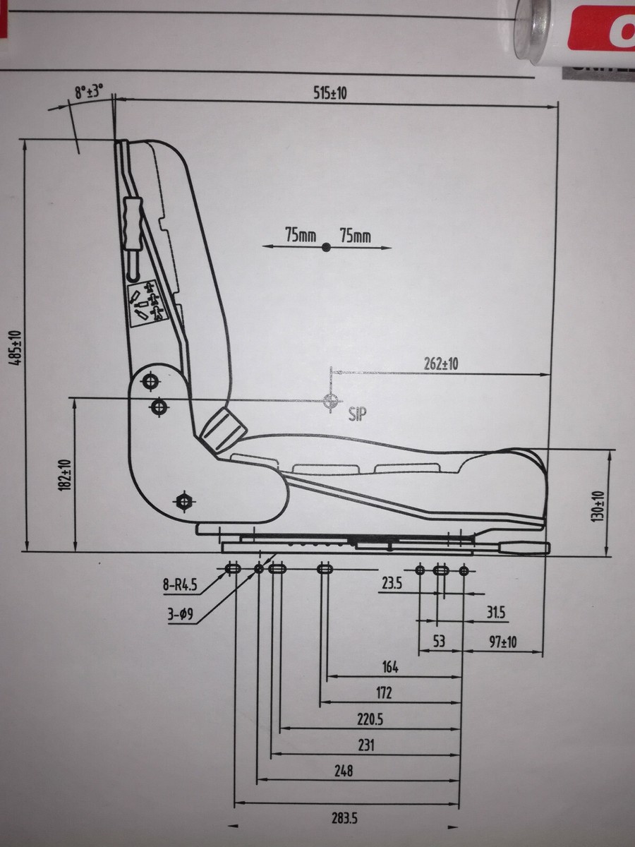 Produktbild von Baufahrzeugsitz Mit Sicherheitsgurt – Rollgurt, Passend Für Stapler, Bagger, Schlepper – Bequem & Stabil