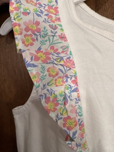 TOMMY BAHAMA Ruffle Tank Top & Skirt Set w/ Straw Purse Girls 7 Pastel Floral - Picture 8 of 18