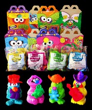 McDonalds Jim Hensons Muppets Workshop Complete Set 4 Toys and Happy Meal Boxes