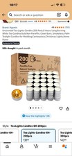 Unscented Tea Lights 200 Pack Six Hour Long Burning. Smokeless, White Tea Lights