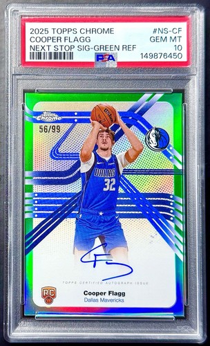 Cooper Flagg [Green Refractor] #NS-CF 2025 Topps Chrome Next Stop Signature card