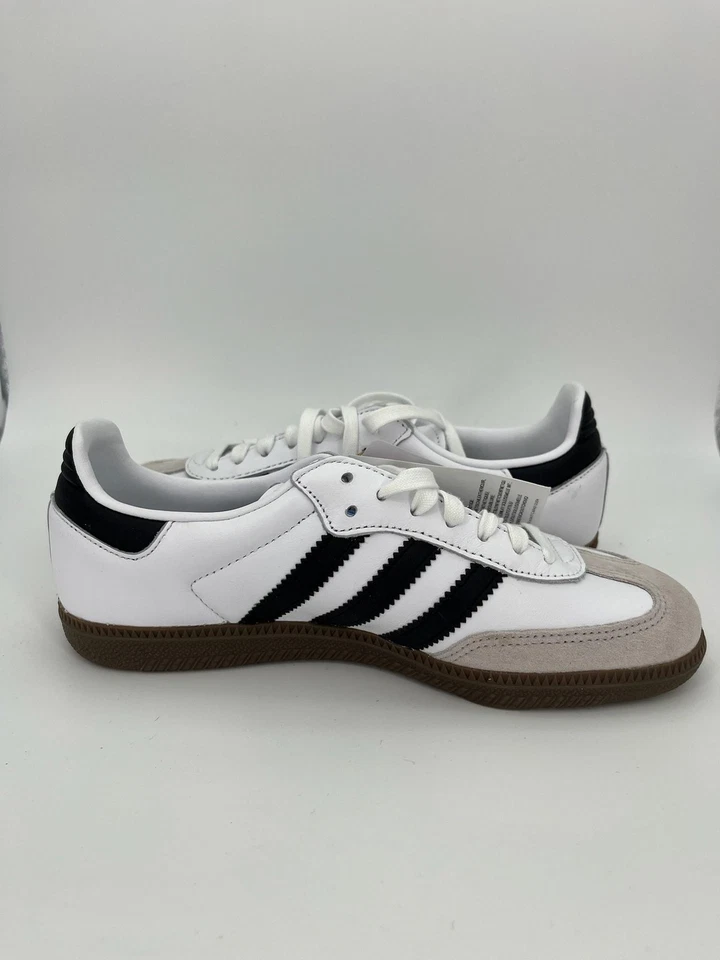 Adidas Samba OG J Shoes Youth Size 5 White Black Gum Casual Sneakers IE3675 - Image 4 of 4