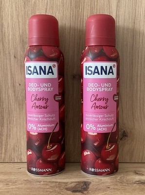 (66,63 /L) Isana Deo & Bodyspray Cherry Amour Kirschduft Set 2x150ml