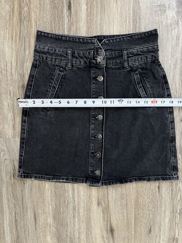 Anthropologie Pilcro & The Letterpress Skirt Size 4 Black Button Down Denim - Picture 7 of 8