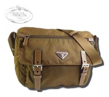 Borsa Messenger Prada BT6671 Vela Nylon Tessuto Rovere 1023 Autentica Donna