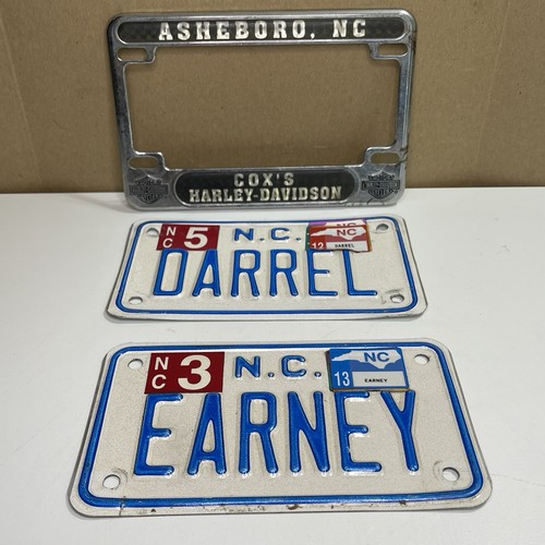 North Carolina Motorcycle License Plates & Frame Harley Davidson Vanity Metal