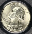 1939 D WASHINGTON QUARTER PCGS MS 64 GLOWING FROSTED WHITE SATIN, WELL STRUCK,