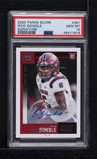 2020 Score Rookies Signatures Rico Dowdle #391 PSA 10 GEM MT Auto j6a