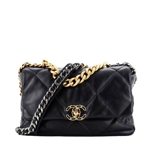 CHANEL 19 Flap Bag Maxi Blue Leather | eBay