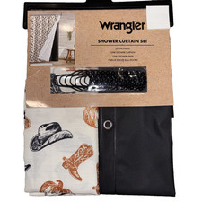 Wrangler "Boots N Hats N Pumpkins" Halloween Fall 14pc Shower Curtain Cowboy