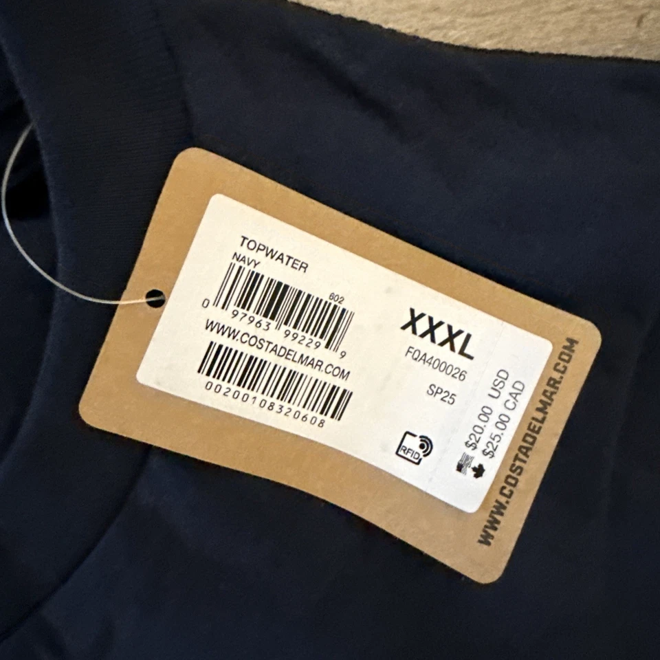 Camiseta Costa Del Mar Topwater para hombre, azul marino, 3X-grande Foto 3 de 4