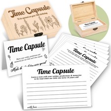Baby Time Capsule Box 1st Birthday, Cards for First Large, white