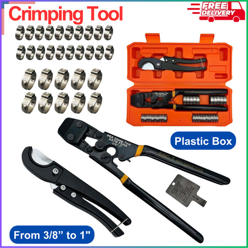 PEX Pipe Clamp Cinch Tool Kit Crimping Tool Crimper for Stainless Steel W/ Case
