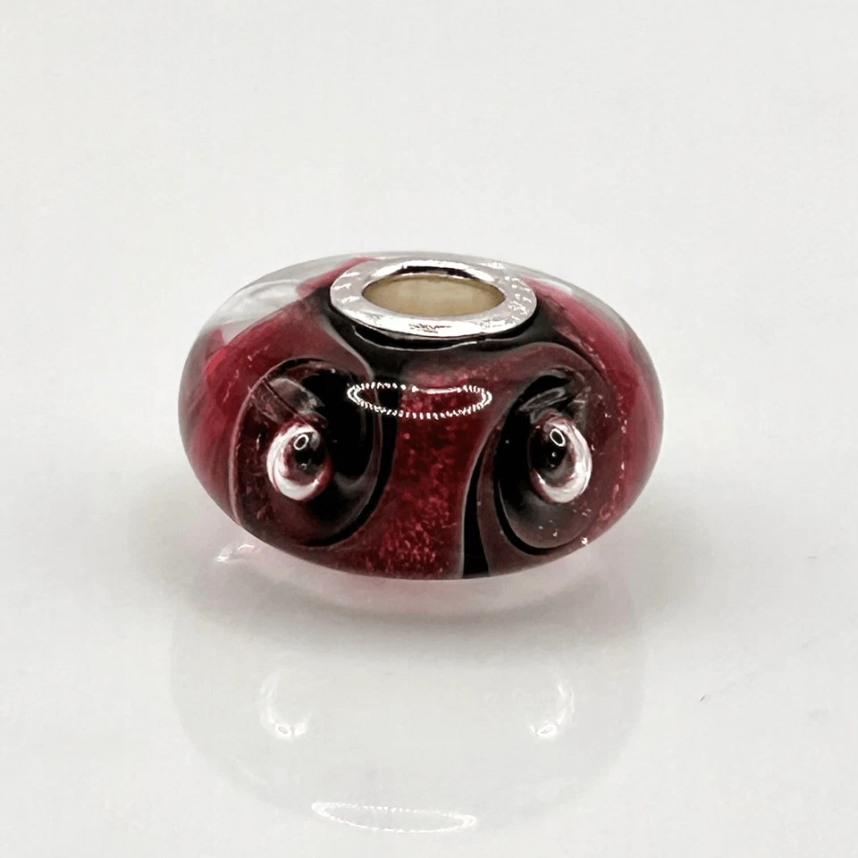 TROLLBEADS Rojo y Dorado Brillo Remolinos Navidad Invierno Único LAA 925S ¡NUEVO! Foto 3 de 4