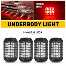 4Pcs Rock Lights Underglow Underbody Under Car Truck Glow Pure Red LED Light EF