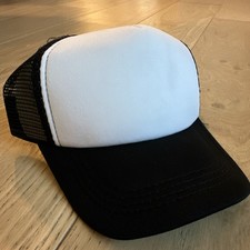 Black White Mesh Toddler/Kids Trucker Hat Adjustable Mesh Back Classic One Size