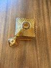 Amber Pressed Glass Square Bottle with Stopper — photo 4