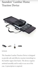 Saunder Lumbar Traction Device W/ Hand Pump in Travel Case