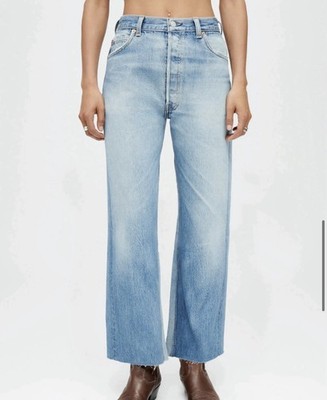 RE/DONE Levi s Vintage Kick Flare Crop Jeans Light-Medium Wash 29