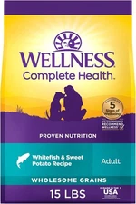 15LB Dry Dog Food,Wholesome Grains,Natural,Whitefish & Sweet Potato PROTEIN RICH