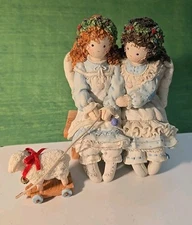 Our Hearts Are One Christmas- Friendship Figurine- Priscilla Hillman 1996 Enesco