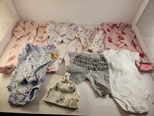 Lot Of 8 Newborn Baby Girl Pink Blue Disney Carters Floral Sleepers Bodysuit