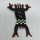 Vintage Native American Style Painted Tin Kachina 4.75” Brooch Pin Signed