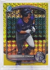 Charlie Condon /75 2025 Bowman Chrome Prospect Yellow Geometric Colorado