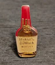 Maker's Mark Whisky Miniature Bottle Advertising Promo Lapel Pin