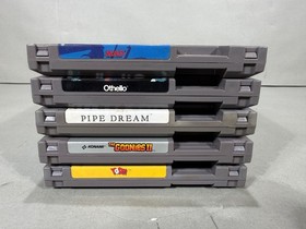 5 Vintage Nintendo NES Yoshi Goonies Spy Othello Video Console Game Cartridges