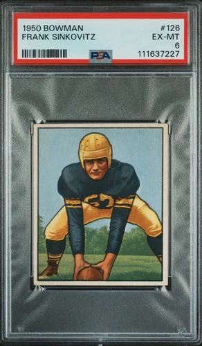 1950 Bowman #126 Frank Sinkovitz PSA 6 EX-MT Bright Color Well Centered LOW POP!