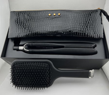 ghd Platinum Styler 1" Flat Iron Hair Straightener Gift Set w/Brush Bag Black