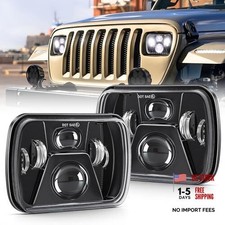 Sealed Black LED Headlights 5x7 7x6 Inch - High/Low Beam