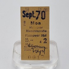 Fahrkarte Fahrschein Monatskarte Sept 70 Mon Hannover Bismarckstraße 