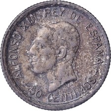 [#1507413] Spain, Alfonso XIII, 50 Centimos, 1926, Madrid, Silver, AU