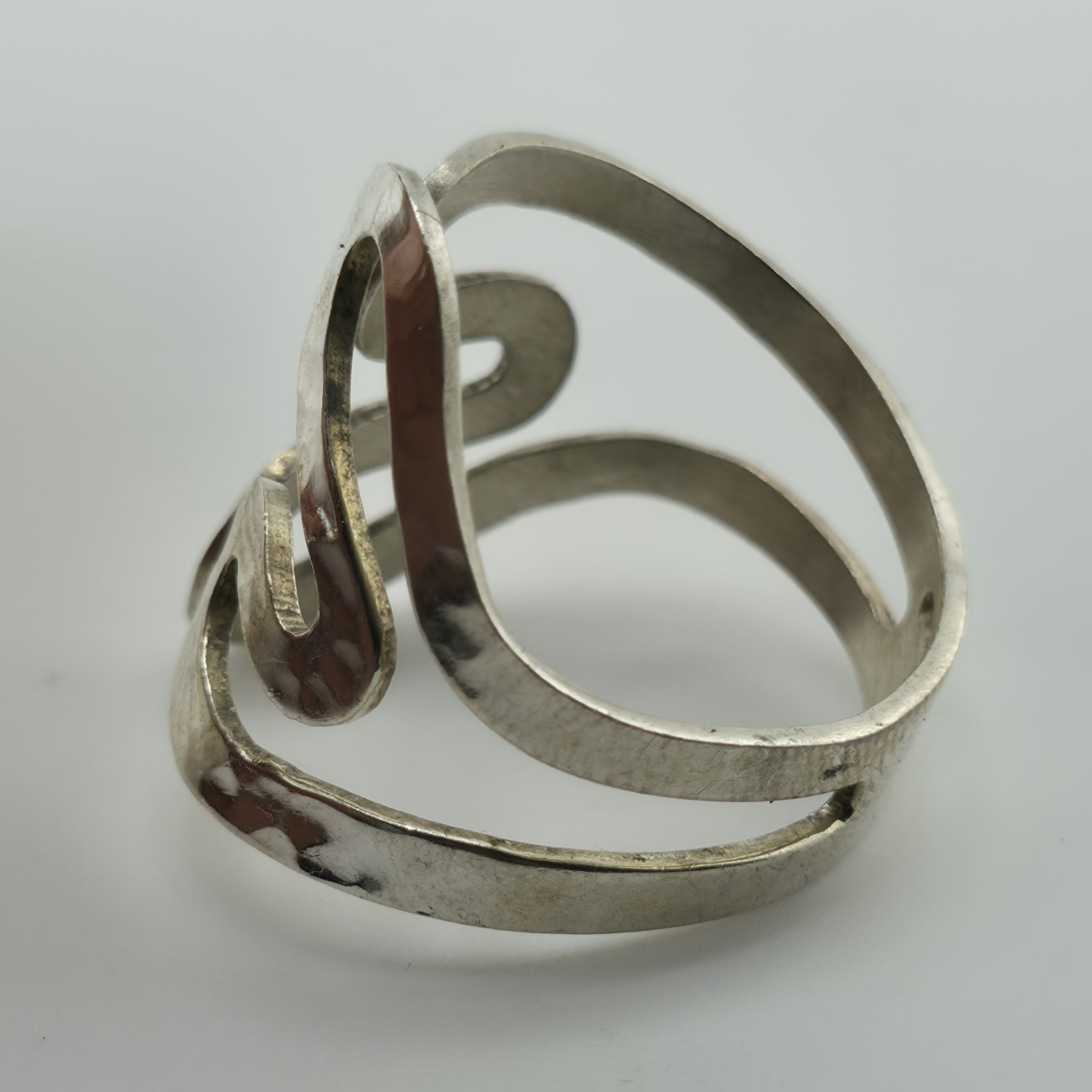 Sterling Silver Open Wrap Ring Abstract Wave Mode… - image 5