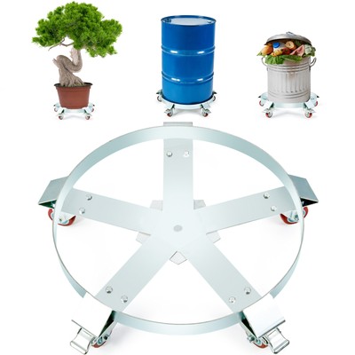 55 Gal Drum Dolly Heavy Duty Barrel Cart 1250lbs with Swivel Casters Steel