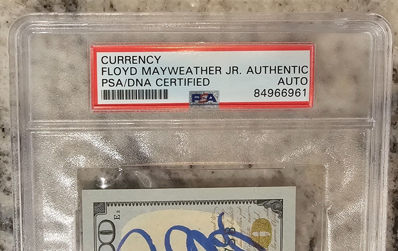 FLOYD MAYWEATHER JR SIGNED $100 Bill US CURRENCY PSA/DNA CERTIFIED ENCASED view 3