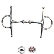 Euro Horse Full Cheek Double Joint Bit Stainless Steel Snaffle Horse Bit